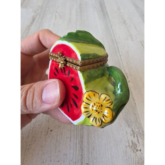 Limoges‎ watermelon teapot trinket box flower - Picture 2 of 9